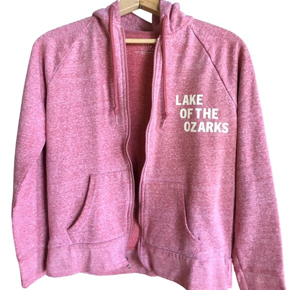 Upcycled Lake of Ozarks Hoodie, M: Zip-Up Sweatshirt, Landmarks Marinas - Picture 3 of 10